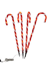 Lyskjede med 4 lysende julestokker H80 cm